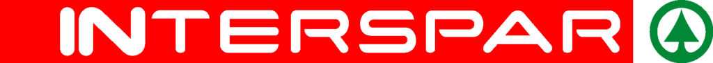 Das rote Interspar-Logo mit weißer Schrift und dem grünen Tannenbaum-Symbol