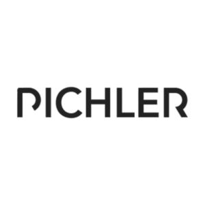 Schwarzer Pichler Schriftzug in stilvoller Typografie auf weißem Hintergrund.