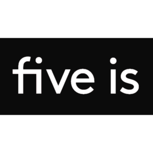 Weißer Schriftzug five is auf einem schwarzen Hintergrund.